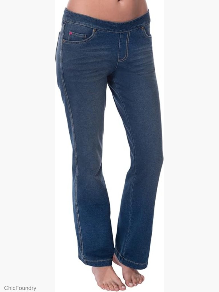 Bootcut Stretch Denim Jeans With Drawstring Waist For Women Tall